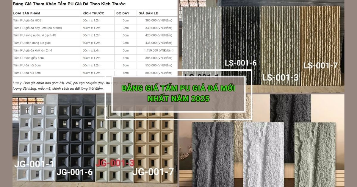 Bảng Giá Tấm PU Giả Đá Mới Nhất Năm [2025]