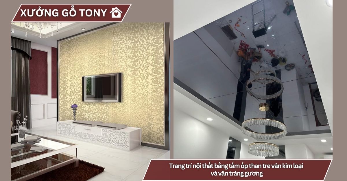 Trang tri noi that bang tam op than tre van kim loai va van trang guong