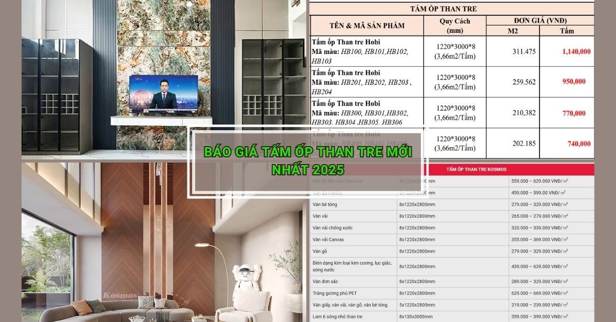 Báo Giá Tấm Ốp Than Tre Mới Nhất 2025 - Bảng Giá Chi Tiết Và Ưu Đãi Đặc Biệt