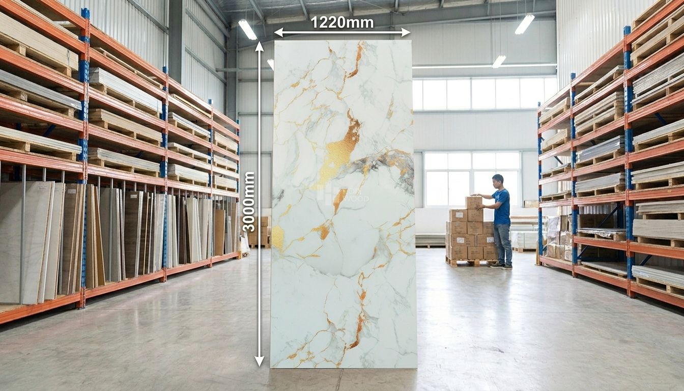 Tấm Ốp Than Tre Vân Đá Marble HB203 - Màu Trắng Vân Vàng Gold 5 Tấm Ốp Than Tre Vân Đá Marble HB203 - Màu Trắng Vân Vàng Gold