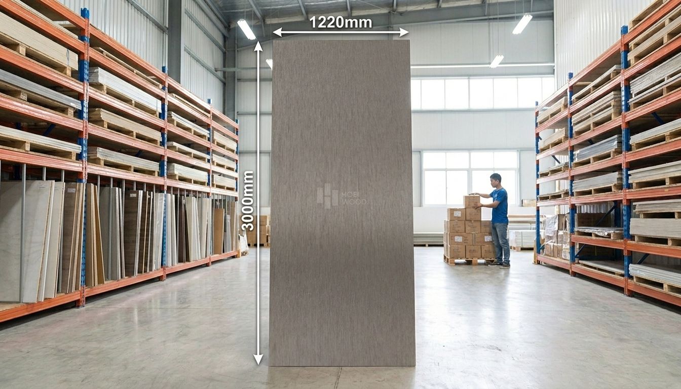Tấm Ốp Than Tre Vân Kim Loại xước HB301 - Màu Nâu Đồng