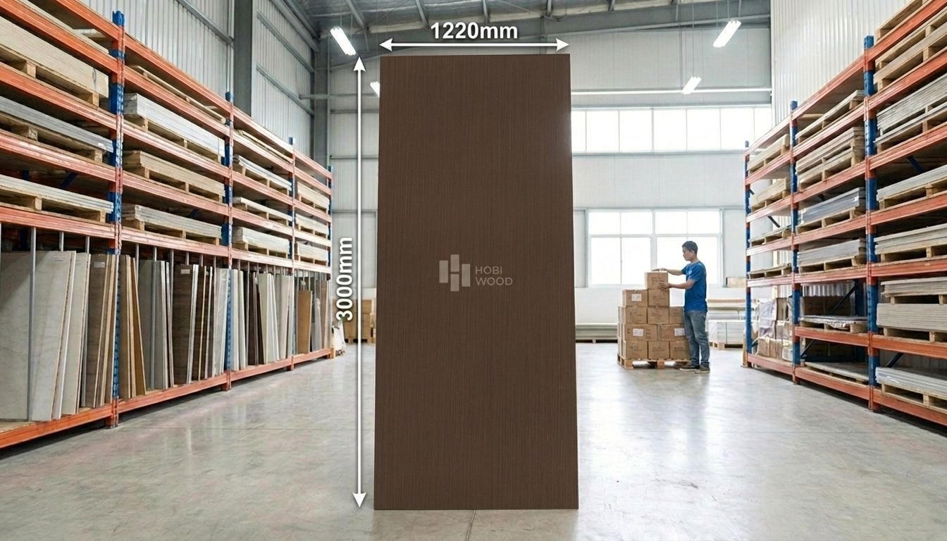 Tấm Ốp Than Tre Vân Gỗ HB402 - Màu Nâu Walnut