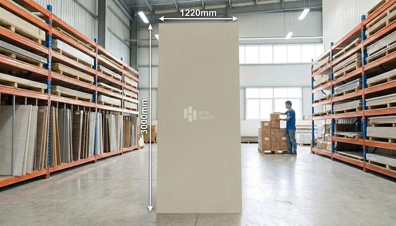 Tấm Ốp Than Tre Vân Gỗ HB403 - Màu Xám Be