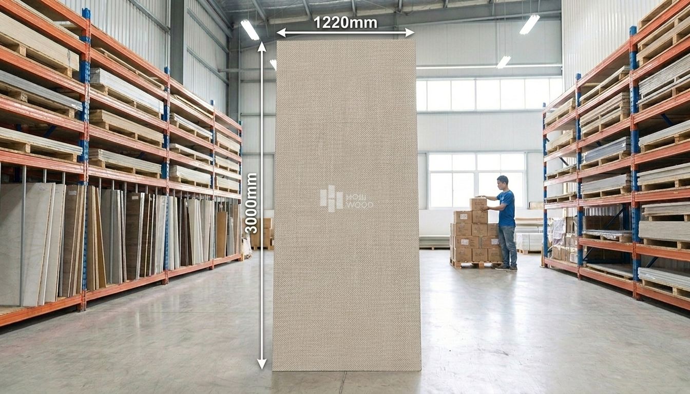 Tấm Ốp Than Tre Vân Vải HB406 - Màu Kem Be 5 Tấm Ốp Than Tre Vân Vải HB406 - Màu Kem Be