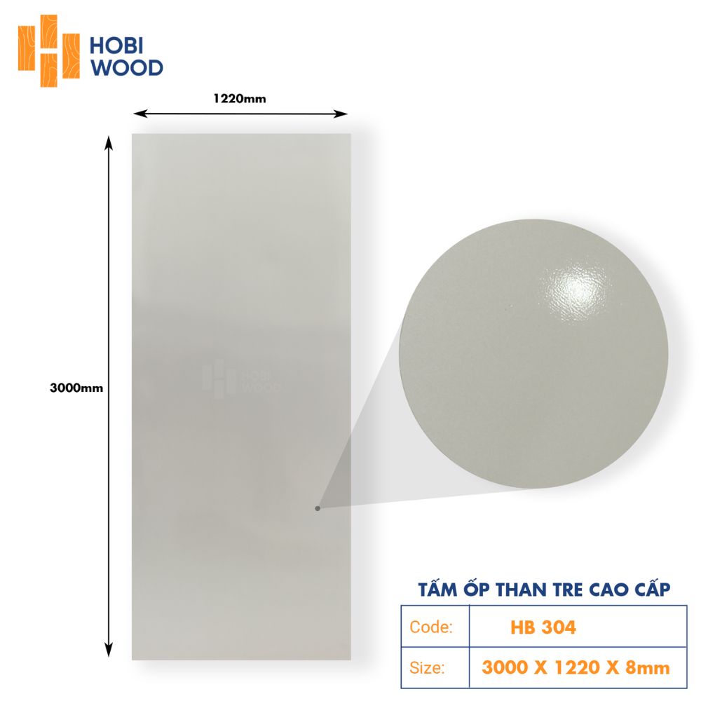 Tấm Ốp Than Tre Đơn Sắc HB304 – Màu Be Xám Ấm 1 Tấm Ốp Than Tre Đơn Sắc HB304 – Màu Be Xám Ấm
