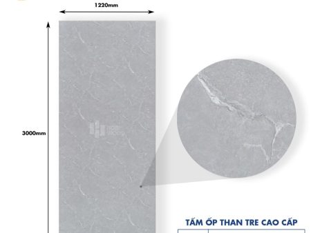 Tấm Ốp Than Tre Vân Đá HB400 - Marble Xám