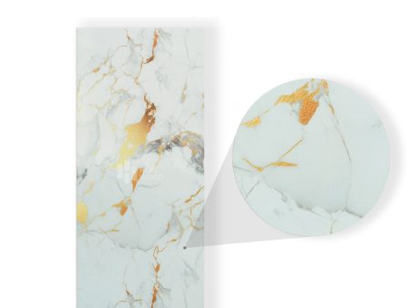 Tấm Ốp Than Tre Vân Đá Marble HB203 - Màu Trắng Vân Vàng Gold 3 Tấm Ốp Than Tre Vân Đá Marble Trắng Ngọc Vân Vàng Gold Hobi Wood HB203 3000x1220x8mm