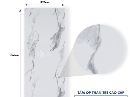Tấm Ốp Than Tre Vân Đá Marble Xám Đậm HB202