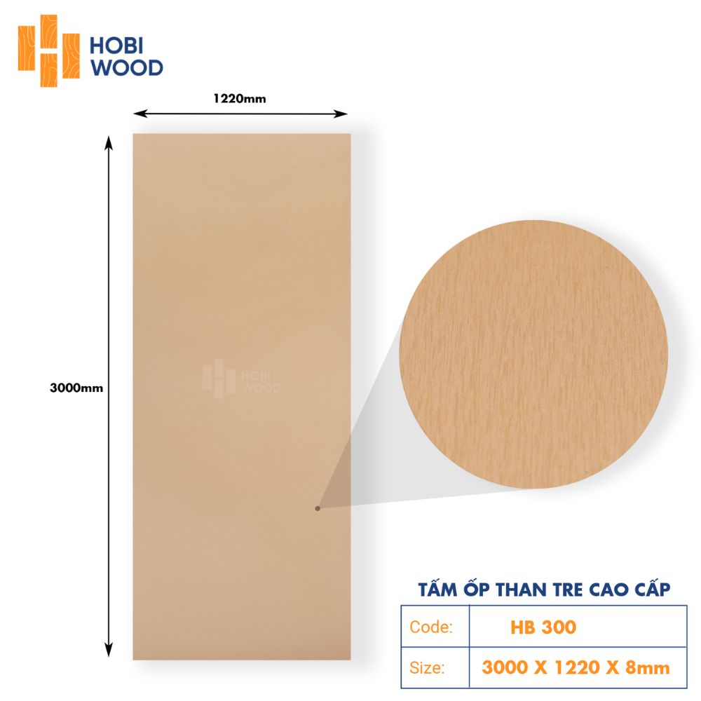 Tấm Ốp Than Tre Vân Kim Loại HB300 - Màu Vàng Đồng