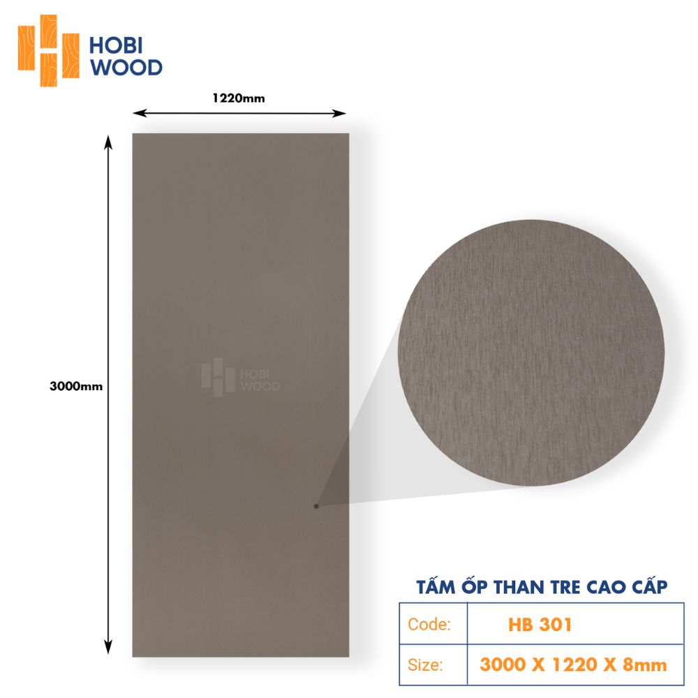 Tấm Ốp Than Tre Vân Kim Loại xước HB301 - Màu Nâu Đồng 1 Tấm Ốp Than Tre Vân Kim Loại xước HB301 - Màu Nâu Đồng