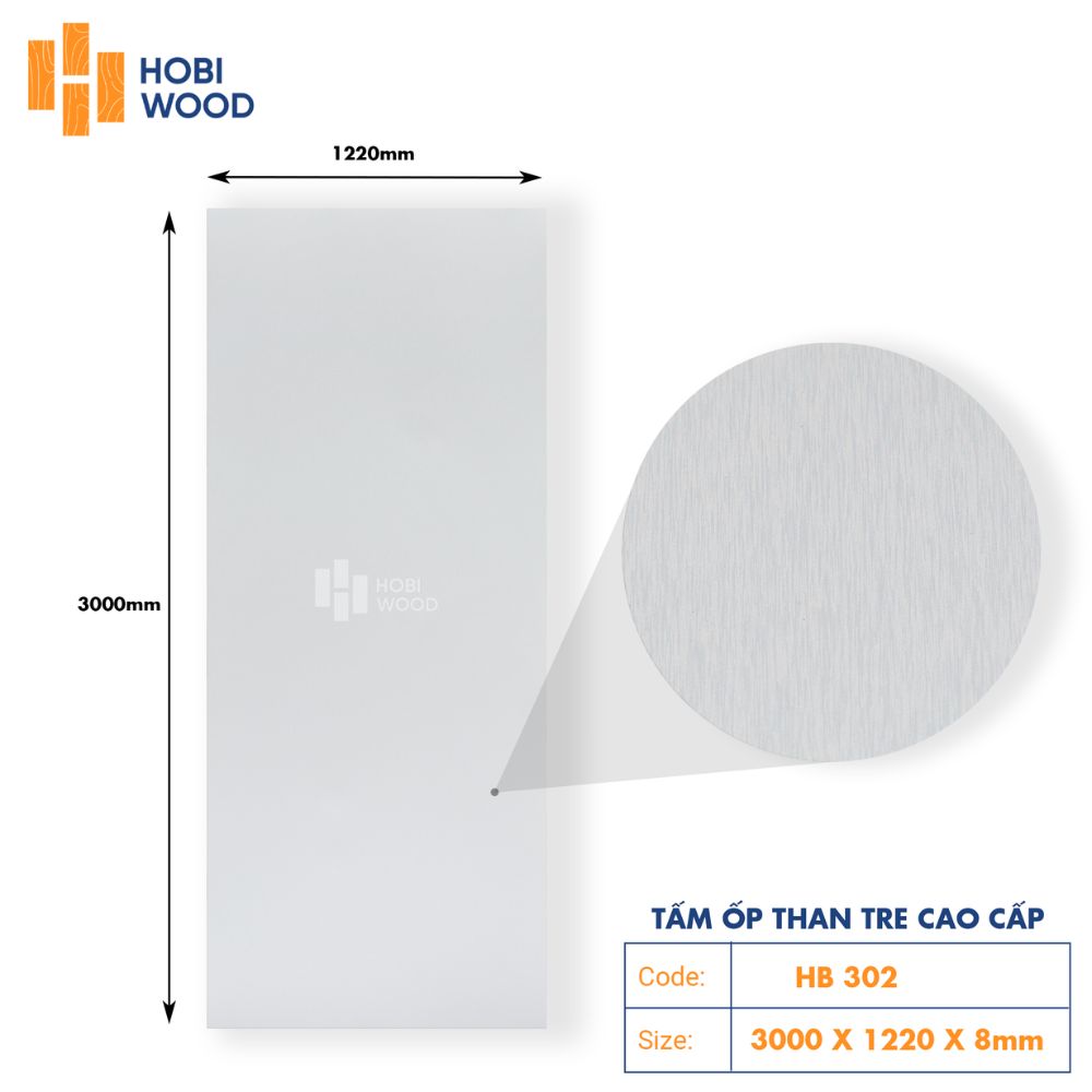 Tấm Ốp Than Tre Vân Kim Loại Xước HB302 - Màu Bạc 1 Tấm Ốp Than Tre Vân Kim Loại Xước HB302 - Màu Bạc