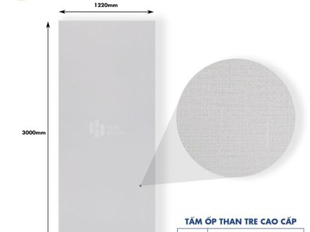 Tấm Ốp Than Tre Vân Vải HB404 - Màu Xám Trắng
