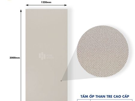 Tấm Ốp Than Tre Vân Vải HB406 - Màu Kem Be